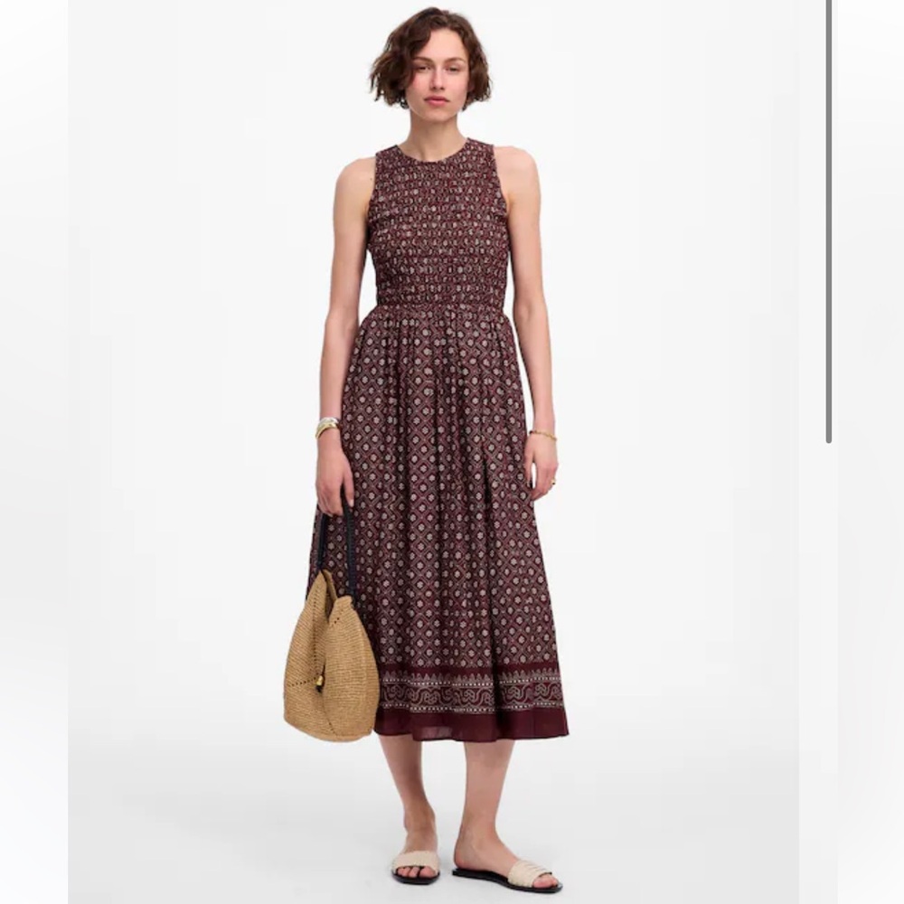 NWOT Madewell Melody Smocked Midi Dress in Daisy Print